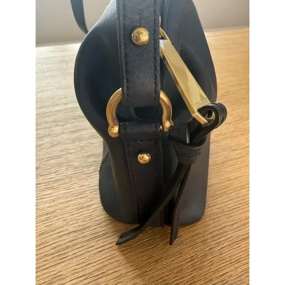 Brahmin Black Leather Crossbody with gold hardware and zipper closure - Picture 14 of 16